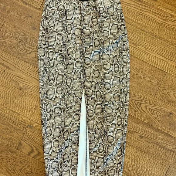 Missguided Midaxi Skirt Split Front Snake Print Skirt - Picture 2 of 11